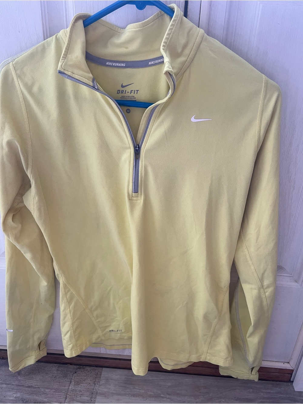 Nike Light Yellow Dri-FIT Quarter-Zip Pullover